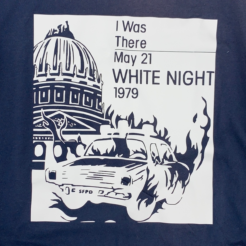 Handmade White Night T-Shirt on Joe's Upcycled Cotton "Denim" Color T-Shirt
